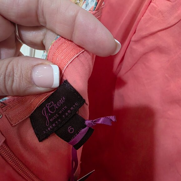 J.Crew Liberty Fabric Pink Floral Mermaid Hem Dress Size 6 NWT 100% Cotton - Picture 7 of 9